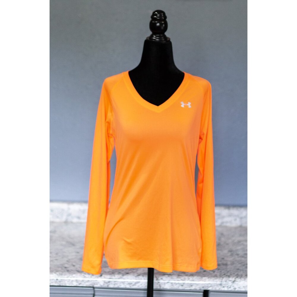 Under Armour Hunter Orange HeatGear Top, Size Small